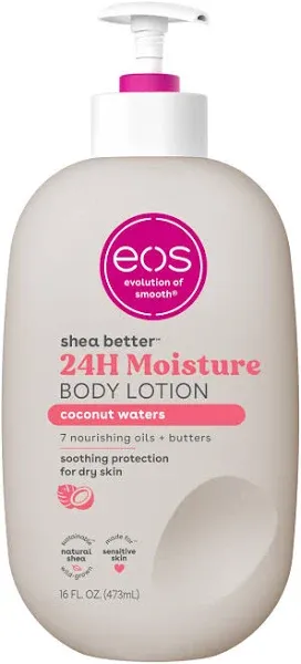 eos Shea Better Body Lotion - Coconut Waters, 24-Hour Moisture, Vegan, 16 fl oz