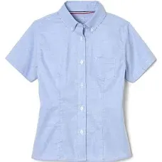 French Toast Kids Regular Fit Short Sleeves Button Front Oxford Shirt Size 6X