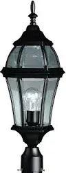 Kichler Lighting 1 Light Incandescent Outdoor Post Lantern in Black Finish- 9992BK