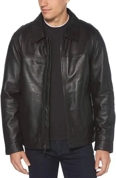 Perry Ellis Men's Classic Leather Jacket