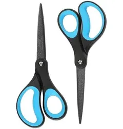 LIVINGO 8&#034; 2 Pack Scissors Titanium Coated Sharp Stainless Steel Non-stick Sc...