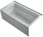 KOHLER K-1123-RA-95 Archer 60" X 32" Alcove Bath with Integral Apron, Integral Flange and Right-Hand Drain - Ice Grey