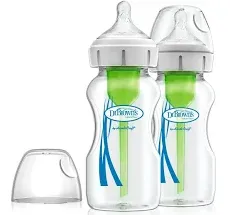 NIB Dr. Brown's Options+ Wide-Neck Anti-Colic Glass Baby Bottle - 2pk 9oz