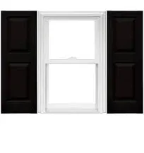 Raised Panel Vinyl Shutters (1 Pair) - 14.75 X 59 002 Black