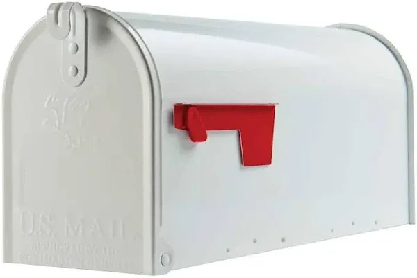 White Post-Mount Mailbox