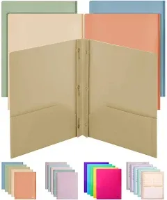 - Plastic Folders with Pockets, 5 Pcs, Muted Pastel Colors, 2 Pocket Plastic Fol