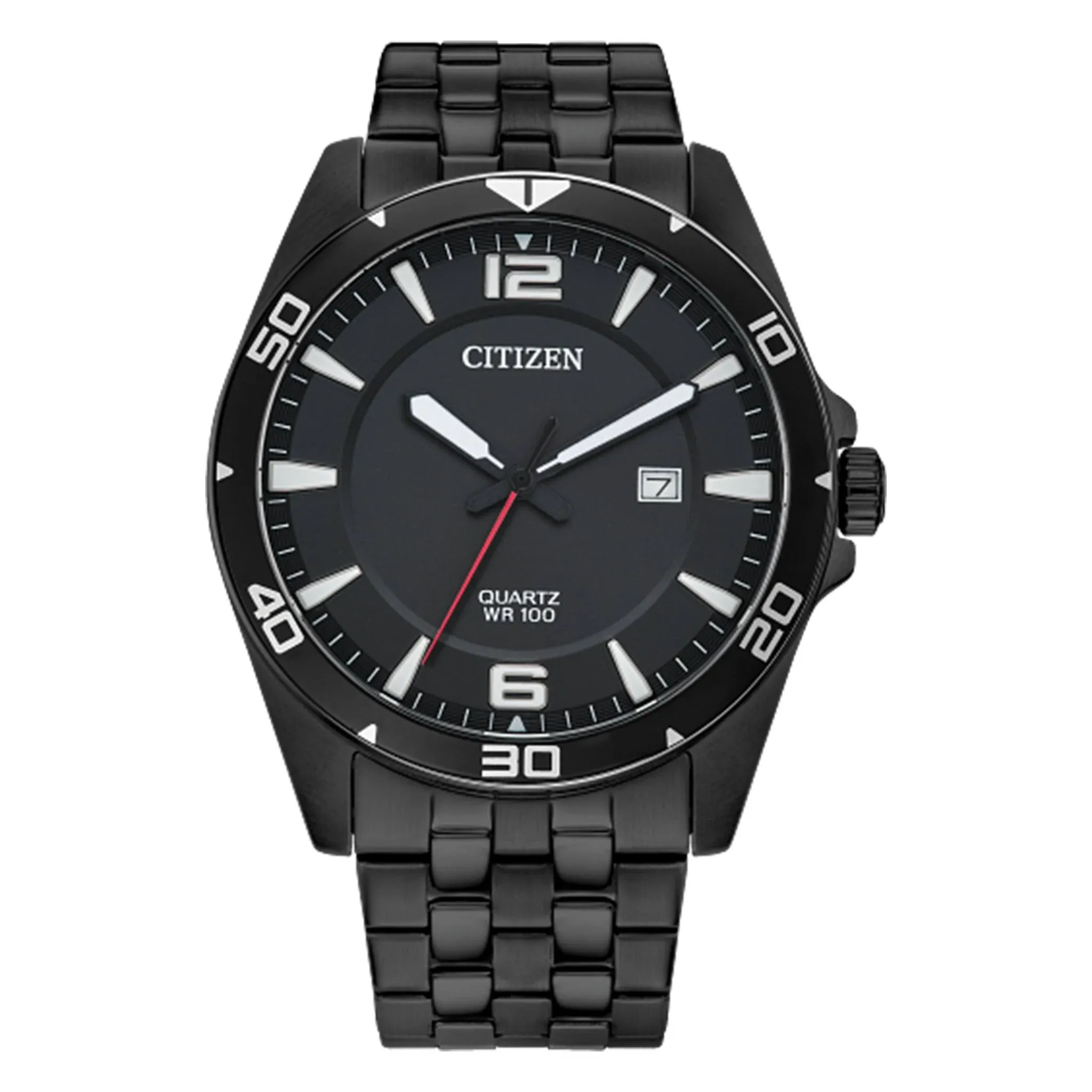 Citizen Quartz Black Dial Black-Plated Men's Watch BI5055-51E