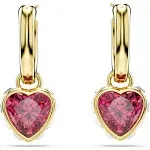 Swarovski Chroma Drop Earrings, Heart, Red, Gold-Tone Plated