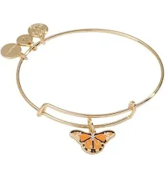 Monarch Butterfly + Crystal Accent Charm Bangle