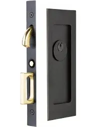 Modern Rectangular Privacy Pocket Door Mortise Lock (Oil Rubbed Bronze)