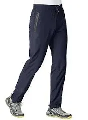 Mens Track Pants Quick Dry Lightweight Joggers Athletic Hiking Pants Zipper Pockets