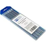 TIG Welding Tungsten Electrodes 0.8% Zirconiated 3/32 inch x 7 inch (White, WZ8) 10-Pack