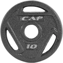 Single  Weight PlatePlate, 10lb Olympic Grip Plate, Black, 2-inch diameter