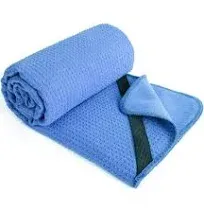 Microfiber Hot Yoga Towel Mat with Non Slip Silicone Grip and Secure Fit