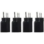 6-15P to 5-15R US Plug Adapter,Electr<wbr/>ical Converter,3Pro<wbr/>ng,110V / 120V Black 