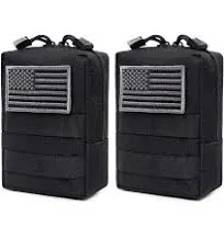 2 Pack Molle Pouches - Tactical Compact Water-Resistan<wbr/>t EDC Pouch Army Green