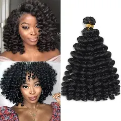 Wand Curl Crochet Hair Jamaican Bounce Crochet Hair 8 Inch 5 Pcs Short Curly Braids Hair Curly Crochet Hair for Black Women 20 Roots/Pack(T27)