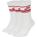 Nike Everyday Essential Crew Socks ( 3 Pairs) - White/Red