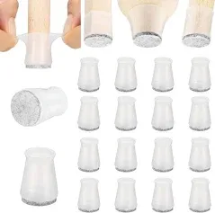  Chair Leg Floor Protectors - 1&#034; x 16 pcs Clear X-Small (0.7″ - 0.9″) Clear-16p