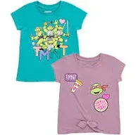 Teenage Mutant Ninja Turtles Leonardo Michelangelo Raphael Girls 2 Pack T-Shirts Baby |Kids