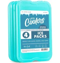 Cool Coolers by Fit Fresh Reusable & Long-Lasting XL Slim Ice Packs