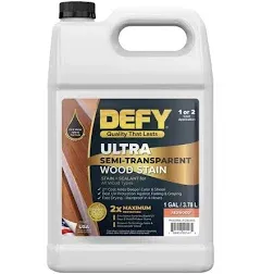 DEFY Ultra Semi Transparent Exterior Wood Stain - Premium Stain &amp; Sealer, 1 Gall