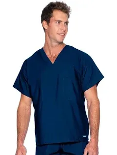 LANDAU 7502BCPMED Scrub Shirt,Unisex,M<wbr/>,Blue 3NCU5 LANDAU 7502BCPMED