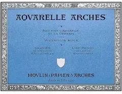 Arches 12&#034; x 16&#034; Acid-Free Cold-Press Watercolor Paper Block 40 Sheets 300 Lbs