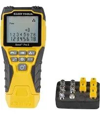 Klein VDV501851 Cable Tester Kit W/Scout Pro 3 Tester, Remotes, Adapter, Battery