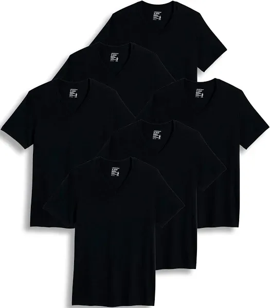 Jockey Men's Big & Tall Classic V-Neck T-Shirt - 6 Pack, Size: 3XL, Black