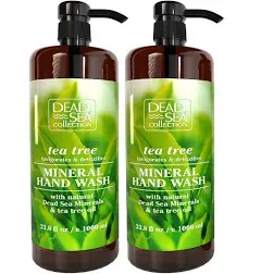 2 Bottles Dead Sea Collection ~ Tea Tree Mineral Hand Wash 33.8 fl oz Each