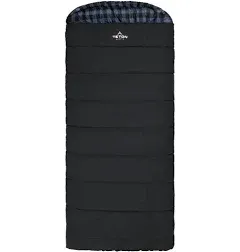 Teton Sports Bridger 20˚F Canvas Sleeping Bag 90”x 40” Long Charcoal/Blue 10052