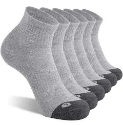 FITRELL 6 Pack Men&#039;s Athletic Ankle Socks Cushioned Sports 12-15, White 