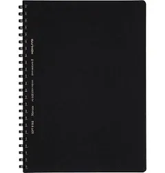 KOKUYO D Shaped Soft Ring Notebook, 5mm Grid Ruled, 70 Sheets, A5, Black, Japan Import (SU-SV437S5-D)