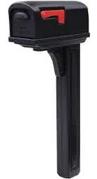 Architectural Mailboxes All-in-One Mailbox + Post Combo Medium Plastic in Black