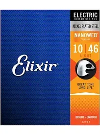 Elixir 12052 Nickel Plated Steel NANOWEB Light 10-46