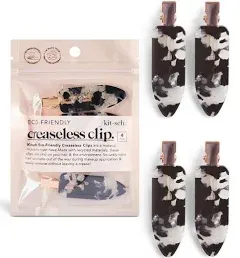 Kitsch Creaseless Clips Set | Black Terrazzo