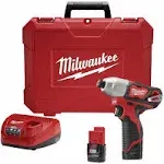 Milwaukee 2462-22 M12 1/4 Hex Impact Driver Kit