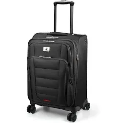 Verdi Expandable Carry-On Luggage with Spinner Wheels, 22 Inch Softside Suitcase with USB Port Lightweight