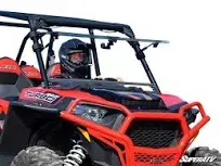 SuperATV Scratch Resistant Flip Windshield For Polaris RZR XP Turbo