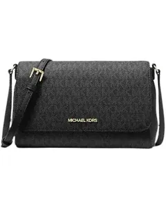 Michael Kors Medium Logo Convertible Crossbody Bag (Black)