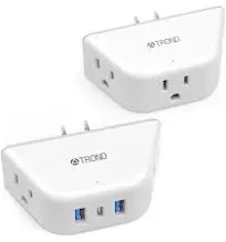 Multi Plug Outlet Extender with USB - 2 Pack Multiple Outlet Splitter, 3 Way ...