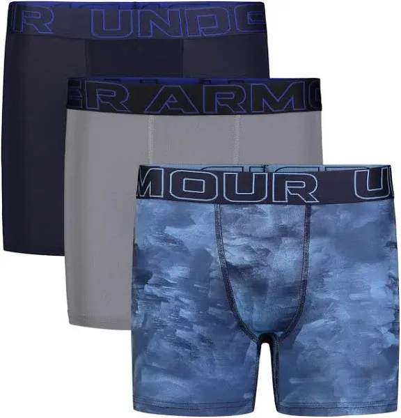 Under Armour LittleBig Boys 4-20 Performance Tech Print Boxer Brief 3-Pack - M