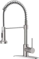 Kitchen Faucet with Pull Down Sprayer Brushed Nickel Stainless Steel Single Hand