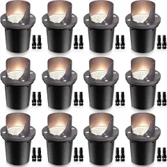 12 Pack Low Voltage Landscape Lights 12W LED Outdoor In-Ground Waterproof