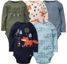 Gerber Baby Boys' Fox Long Sleeve Onesies