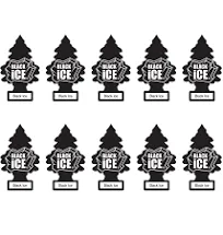 LITTLE TREES Car Air Freshener | Hanging Paper Tree for Home or Car | Black Ice | 12 Pack