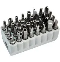 Tamperproof Bit Set, 32-Piece, Magnetic, TORX, Hex, Spanner, TORQ, Triwing Sc...