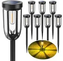 Solar Pathway Lights Outdoor, Bright Solar Lights Outdoor Waterproof IP65, Auto On/Off Solar Lights for Outside, LED Solar Garden Lights Landscape Lighting for Walkway Lawn Yard (4 Pack)