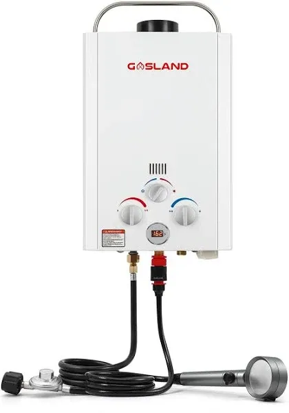 Gasland 6L Portable Tankless Water Heater Black Instant Hot Water Outdoor Shower